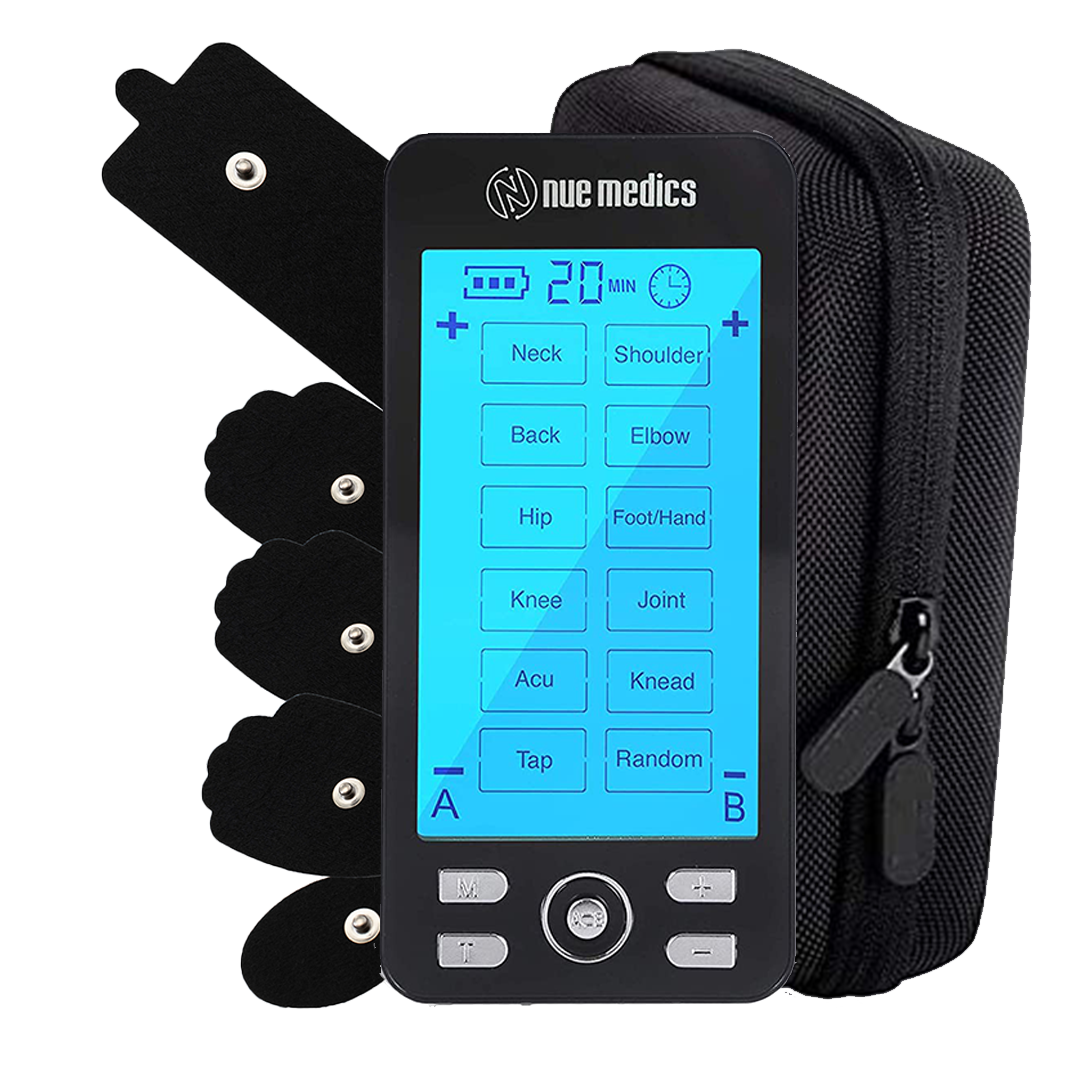 NueMedics TENS 24 MODES TENS UNIT + HARD TRAVEL CASE – NueMedics