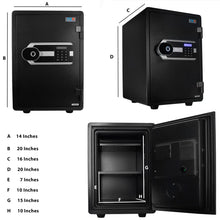 Biometric Fireproof Safe Box for Home Office 1.13 Cubic Feet Large Capacity with Digital Keyboard Fingerprint Lock Keyhole Security Safe, Cash Storage Protection
