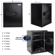 Fingerprint Steel Cabinet Safe Sturdy Steel Strong Box for Closets Home Bedroom Jewelry Documents Valuables Builtin Light