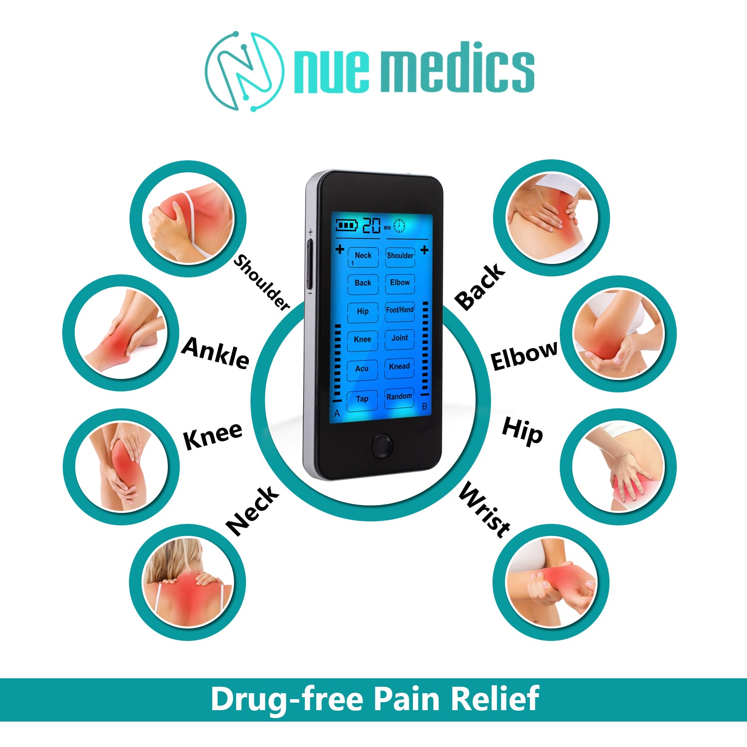  NueMedics Tens Unit Machine Pulse Massager for Pain