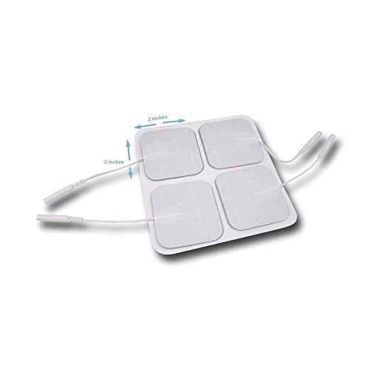 Electrode Pads for TENS Unit EMS Machine Device Massager 4 Pieces Premium Quality Self Adhesive Square 2