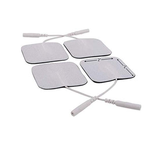 Electrode Pads for TENS Unit EMS Machine Device Massager 4 Pieces Premium Quality Self Adhesive Square 2" x 2" [FITS ON NUEMEDICS FLEX MODEL]