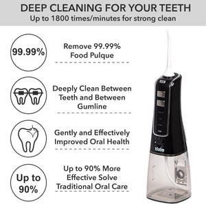 Water Flosser Small Cordless Teeth Cleaner Dental Oral Rechargeable ( Black)