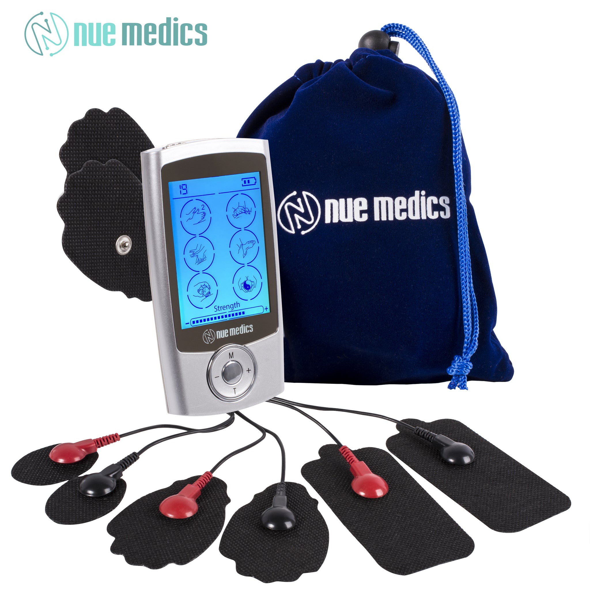 NueMedics Tens Unit Machine Pulse Massager for Pain Relief, 24 Massage  Modes, Rechargeable Muscle Stimulator Device with 10 Pads