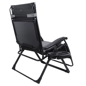 Oversize Recliner Folding Chair for Camping Patio Outdoors Zero Gravity XXLarge Extra Wide Reclining Padded Seats with Sunshade and Cup Holder Tray [Heavy Duty]